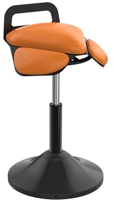 Generico Sedia girevole regolabile in altezza, sgabello ergonomico oscillante, sedia con sollevamento a gas idraulico, for parrucchiere, salone di bellezza, laboratorio, massaggi(Orange)