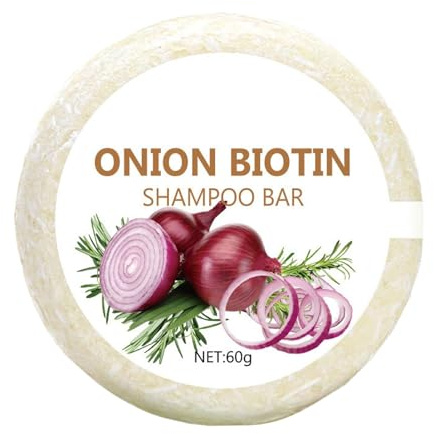 Shampoing Solide À L'oignon Et Au Romarin, Onion Biotin Shampoo Bar, Shampoings Anti-Frisottis Et Hydratants Pour Cheveux Sensibles Secs Gras Bouclés Fins Longs Courts Pour La Douche Quotidienne