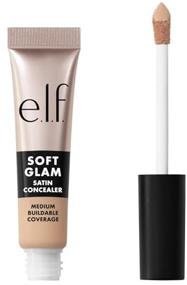 e.l.f. Soft Glam Satin Concealer, correttore a copertura media per imperfezioni e occhiaie, non si deposita nelle pieghe, a lunga tenuta, prodotto vegano e non testato sugli animali, 20 Light Cool