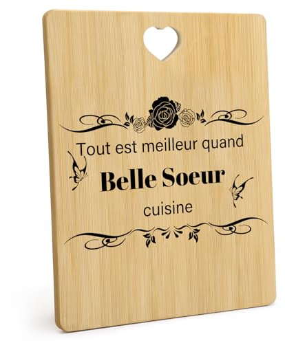 ORIZMA Idée Cadeau Belle Soeur - Planche À Découper Épaisse Cadeau pour Soeur Cadeaux Femme Original Cadeaux Sœur Anniversaire Noël Cuisine Cadeaux Sœur de Coeur