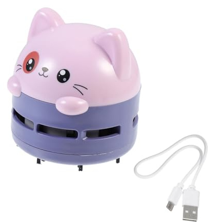 TOKIDNY Mini Aspirateur de Bureau Portable sans Fil Mini Aspirateur de Table Compact et Léger Nettoyeur de Poussière pour Bureau Clavier Voiture et Meubles Design Cartoon