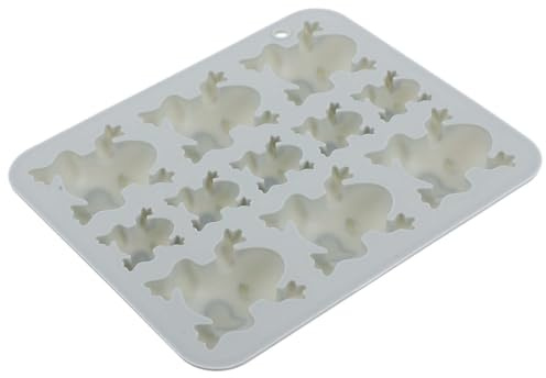 NIYANGLE Moule en Silicone Grenouille 11 Cavités Tailles Variées Gris Bleu Moule à Pâtisserie Antiadhésif pour Chocolat Gelée et Fondant Décoration Gâteau et Loisirs Créatifs
