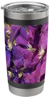 Mailbox Flowers - Clematis Jackmanii Violet Purple Flower Stainless Steel Insulated Tumbler