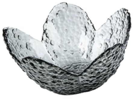 Generic Flower Ring Skål Snygg Glas Smyckeskål för Vardagsrum Inredning Smoky Grey 1 Enhet (Stor)