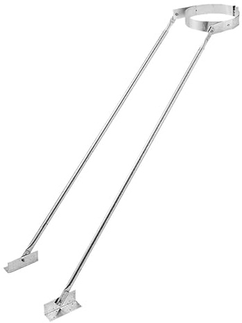 DuraVent 6DP XRB DuraPlus 6 inches Extended Roof Bracket Supports Chimney Stove Pipe for Stability, Mounting Brackets, Adjustable Legs, Metallic