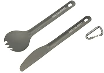 Sea to Summit Alpha Light Aluminum Camping Cutlery Set, Knife, Spork