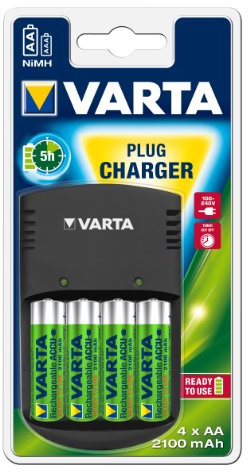 Varta - 57667101451 - Chargeur Plug + 4 AA 2100 R2U