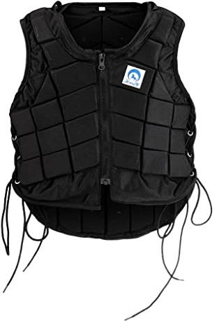 Menolana Horse Riding Safety Eventing Equestrian Protective for Adults Boys and Girls, Equine Equestrian Equipment Supplies, Black, Kids CM