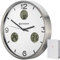 Bresser MyTime IO NX Horloge Murale Radio-pilotée avec thermomètre et hygromètre 30 cm de diamètre, Blanc.