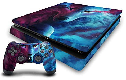 Head Case Designs Officially Licensed Jonas JoJoesArt Jödicke Wolf Galaxy Art Mix Vinyl Sticker Gaming Skin Decal Cover Compatible With Sony PlayStation 4 PS4 Slim Console and DualShock 4 Controller
