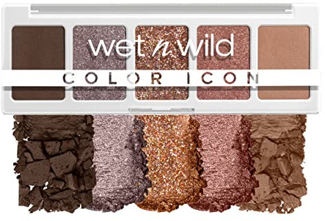 Wet n Wild, Color Icon 5-Pan Palette, Palette di Ombretti, 5 Colori Riccamente Pigmentati per il Trucco di Tutti i Giorni, Formula a Lunga Durata e Facile da Sfumare, Camo-Flaunt