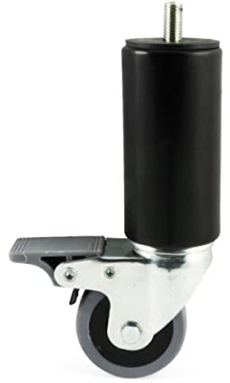 Pata con Rueda y Freno de 180 mm para muebles con Rosca para M-10 | Cuens