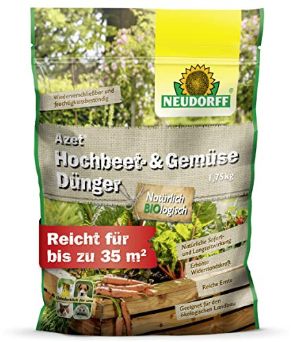 Neudorff Azet Hochbeet- & GemüseDünger – Bio Hochbeetdünger mit 100 Tagen Langzeitwirkung für alle Gemüsearten im Hochbeet, 1,75 kg für 35 m²