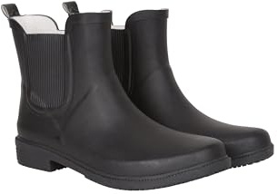 Mountain Warehouse Womens Ankle Wellies - Waterproof & Easy to clean Rainboots - Best for Spring Summer, Hiking, Trekking, Outdoors & Walking Black Adult Shoe Size 4