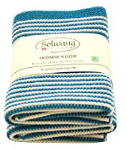 Solwang Wischtücher mit Streifen Azur Blau/Natur 2er Set Tücher Wischlappen