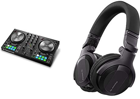 Native Traktor Kontrol S2 Mk3, Mixer DJ, Nero & Pioneer DJ HDJ-CUE1, DJ Cuffie