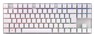 CHERRY MX 8.2 TKL Wireless, Kabellose Gaming-Tastatur ohne Nummernblock, Französisches Layout (AZERTY), mit Metallkoffer für Transport, MX RED Switches, Weiß
