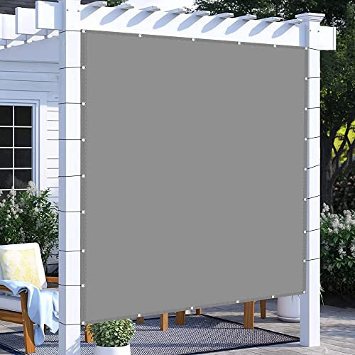 Tenda Ombreggiante Rettangolare Impermeabile 3.5 x 5.5 m, Tenda per Giardino Rettangolare Impermeabile, Tende da Sole a Caduta Rettangolari per Giardino e Terrazza, Piscina, Grigio Chiaro