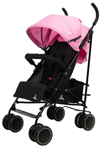 Asalvo TOKYO Silla de Paseo Ultraligera para bebé, Carrito de paseo con Respaldo Reclinable, Cochecito urbano, Arnés 5 Puntos, SPF50+, Capota con Ventana, Manejable, Máxima Seguridad, Hasta 16kg, Rosa
