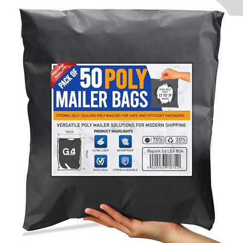 50 starka 33 cm x 48 cm polyeten postpåsar, plastmaterial, post, eller post, paket för porto, stark självförsegling
