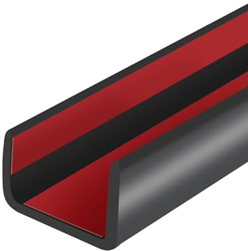 Gummikantenprofil, selbstklebender U-Profil-Kantenschutz für Sperrholz, Schrank, flexibler Kantenschutz für Holzplatten, Größe 16 mm, passend für 14–17 mm, Länge 6 m, schwarz
