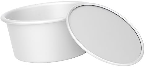 LIFKOME Round Cake Tin for Baking 6 Inches Anodized Aluminum Removable Bottom Non-Stick Easy to Clean