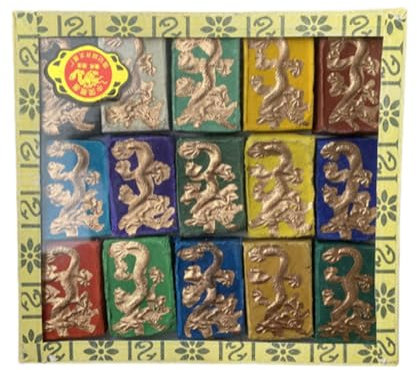 osiuujkw Drachen Drachenmuster Set und bunter Tintenstreifen und für traditionelles Barren Tintenset für die Kalligraphie Malerei seit Ewigkeiten