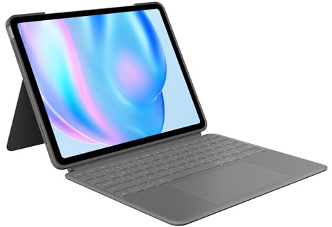 Logitech Combo Touch, étui clavier pour iPad Air 13 pouces (M2, M3 et M4) (2024, 2025 et 2026) - rétroéclairé amovible avec support, saisie confortable, mode multi-usage, Français AZERTY - Gris