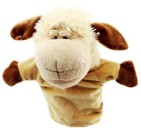Asudaro Baby Kindergeburtstag Finger Plüschtier Handpuppen Spielzeug Realistische Weiße Sandhautpuppen/Beige Tiger/Schildkröte/Frosch Weiche Plüschhandpuppen Schaf