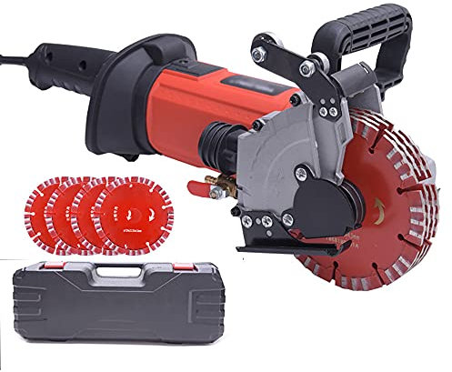 Electric Wall Chaser 4800W Professional Slotting Machine for Marble Tile Steel Bars - Circular Saw Power Tool with 129mm Blade, 6200 RPM, 41mm Depth, 31mm Width