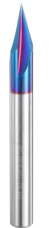 uxcell 30 Degree V Groove Engraving Router Bit for CNC Tip and 3 Flutes 1/4 Inch Shank Carving Bit Nano Coated Carbide End Mill for Carving Engraving