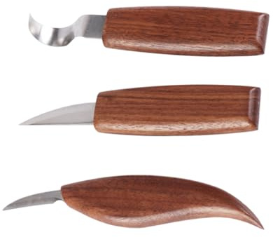 SHINEOFI 3 Piezas Cuchillos Para Tallar Herramientas De Carpintero Cuchillos Útiles Para Trabajar La Kit Para Tallar Mano y Grabar Para Bricolaje y Talla