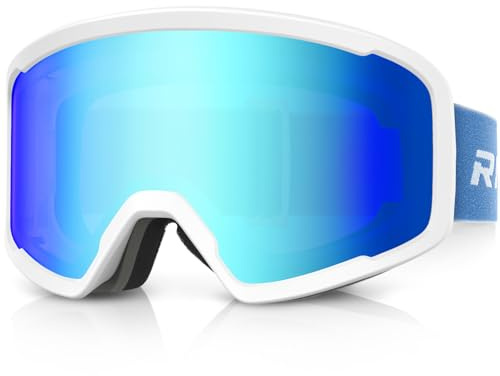 RIOROO Unisex Skibrille fur Herren Damen, Snowboardbrille OTG 100% UV-Schutz Skibrille für brillentrager, Schneebrille Anti-Nebel Ski Goggles