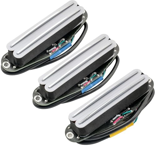 Musiclily Pro ST-DPHC Keramik Humbucker Single Coil Format Set Weiß | Rail Blade,Super Distortion,Hals Mitte Steg Pickups,für Strat Style E-Gitarre