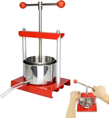 HOTAPEPU Presse À La Tomate, Séparateur De Jus Manuel en Acier Inoxydable, Presse Manuelle avec du Miel, du Jus, des Raisins, De l'huile De Poivre (3/6L) //