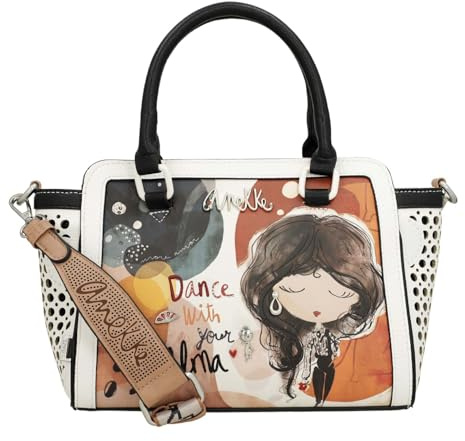 Anekke Bolso Bowling Grande - Diseño Inspirado | Bandolera Extraíble y Bolsillos - Medidas: 34x27x12 cm - Complementos Mujer Elegantes