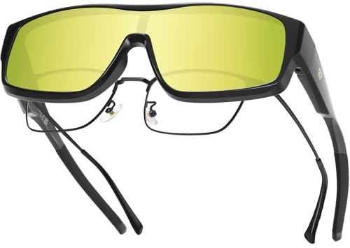 DUCO Herren und Damen Polarisiert Wrap Around Blendschutz Überbrille für Brillenträger Fit-over Polbrille Sonnenbrillen Unisex Brille UV400 Schutz DC8980