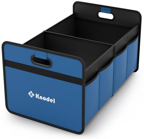 K KNODEL Car Boot Organiser, Foldable Car Boot Storage (Small, Blue) | Foldable Car Storage Organizer, Car Organizers and Storage for Sedan, Cargo Organizer, Automotive Consoles & Organisers