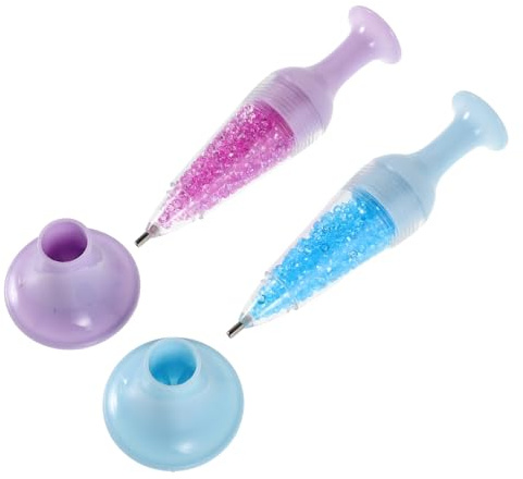 VICASKY Lot de 2 Stylos Diamant Forme Vase en Plastique, Outil Multifonction Précis pour Nail Art et Broderie Diamant, Salon ou Maison