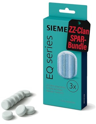 Kompatibel mit Siemens EQ Series Kaffeemaschinen - 10x Reinigungstabletten + 3x Entkalkungstabletten TZ80002A - Reiniger & Entkalker Tabs für Kaffeeautomat