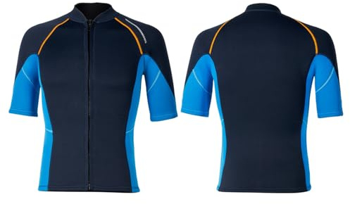 Yihuimin Men 1.5mm Neoprene Wetsuits Top Short Sleeve Rash Guard Shirts Professional Swimwear