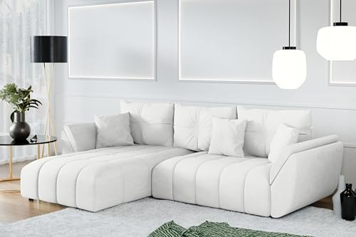 AXLIVING Ecksofa mit Schlaffunktion Verciani L Sofa Weiß 280 cm