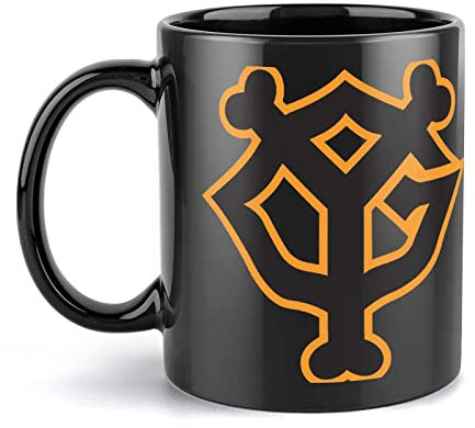 YINGD Tazza nera Yomiuri Giganti Tazze da caffè per casa cucina ufficio in ceramica creativa tazze da latte birra bicchieri per colazione tazze resistenti al calore tazza compleanno 330 ml