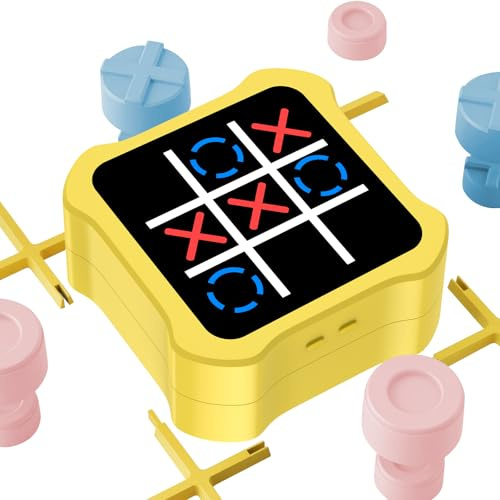 Tic Tac Toe Bolt, Juegos De Viaje Portátiles 5 En 1, Volumen Regulable, Electrónico Tic Tac Toe Bolt , Crecimiento de La Memoria,Juego de Fiesta Familiar, Regalos de Cumpleaños Para Todas Las Edades