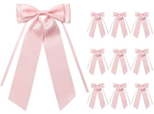 MORSUNBELA Schleifen Deko Geschenkschleife Groß für Hochzeit Hellrosa | 10 große Geschenkschleifen, elegante Deko für Hochzeit,Kommunion,Geburtstag,Weihnachten,Girlanden und Geschenkverpackungen