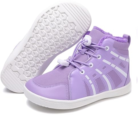 VIVBCLI Barfotastövlar – Vinter barfotaskor för vandring, bekväma och ventilerande sneakers, halkfria och lätta, lila, 32 EU