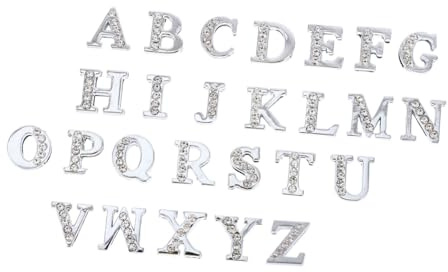 ABOOFAN 26 pezzi Ciondoli Lettere Alfabeto con Strass in Lega Resistente per Braccialetti e Collane Fai da Te Accessori Personalizzati con Iniziali e Brillantini per Creazioni Moda e