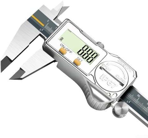 CNANRNANC Digitaler Messschieber mit LED-Anzeige, IP67 wasserdicht, elektronisches Messwerkzeug für Innen/Außen/Tiefe/Schritt, 15,2 cm