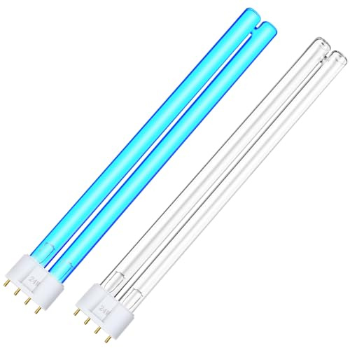 ERETOW 24 Watts UV Light Bulb, 2G11 4-Pin UVC Lamp Replacement for Pond Filter, Aquarium Clarifier, UV Air Purifier, Koi Pond Fish Tank (2 Pack)