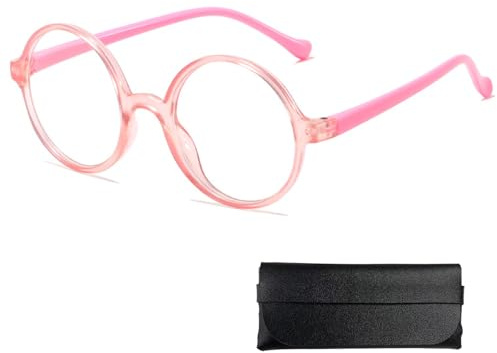 JYSNOW Runde Brille, Brille Rund, Runde Brilles Ohne Stärke, Ausgestattet mit Einem Schwarz Brillenetui Hardcase, für Halloween Weihnachten Karneval und Partys Cosplay